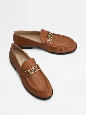 Tod's women’s loafers Leather Chain brown 38